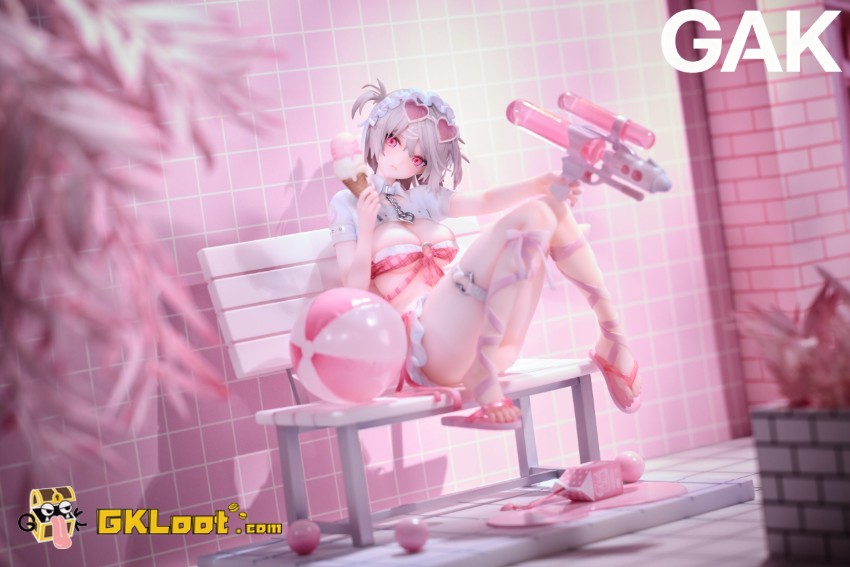 GAK Studio 1/6 Original Water Gun Girl Strawberry Ribbon Statue - View 3 GAK Studio 1/6 Original Water Gun Girl Strawberry Ribbon Statue - View 3