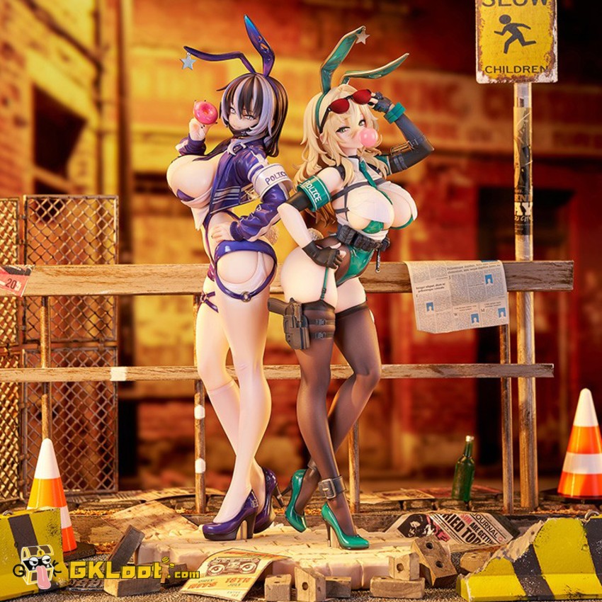 Luminous Box Studio Original Bunny Cops Statue - View 1 Luminous Box Studio Original Bunny Cops Statue - View 1