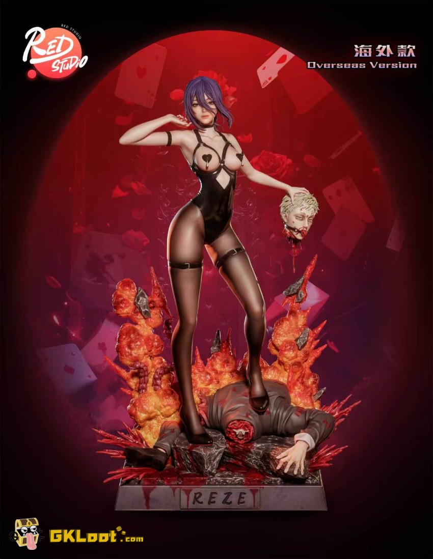 Red Studio Chainsaw Man Reze Statue - View 9 Red Studio Chainsaw Man Reze Statue - View 9