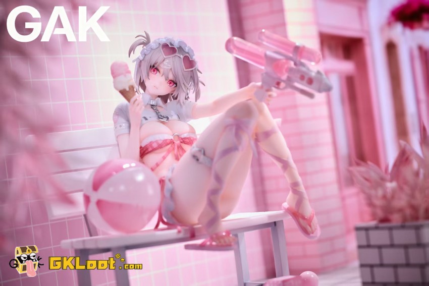 GAK Studio 1/6 Original Water Gun Girl Strawberry Ribbon Statue - View 4 GAK Studio 1/6 Original Water Gun Girl Strawberry Ribbon Statue - View 4