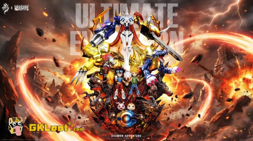 Lue Ying & Demons Studio Digimon Omnimon Statue w/ LED - View 2 Lue Ying & Demons Studio Digimon Omnimon Statue w/ LED - View 2