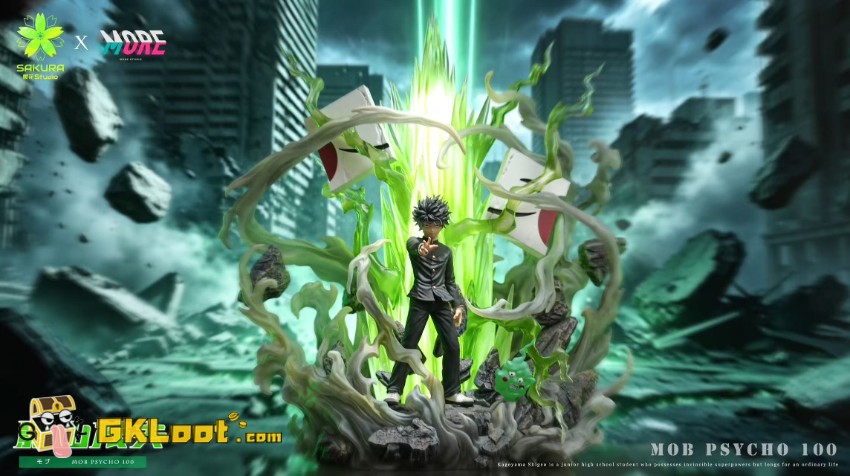 Sakura & More Studio Mob Psycho 100 Kageyama Shigeo Statue w/ LED - View 4 Sakura & More Studio Mob Psycho 100 Kageyama Shigeo Statue w/ LED - View 4