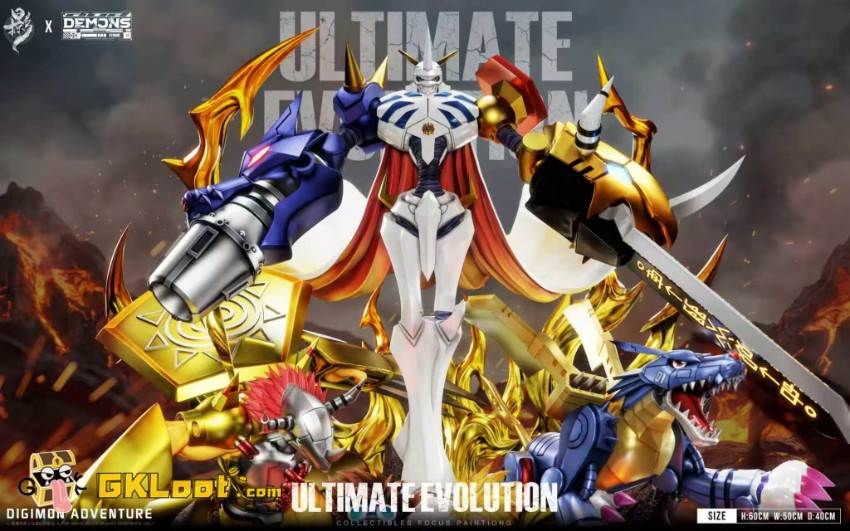 Lue Ying & Demons Studio Digimon Omnimon Statue w/ LED - View 3 Lue Ying & Demons Studio Digimon Omnimon Statue w/ LED - View 3