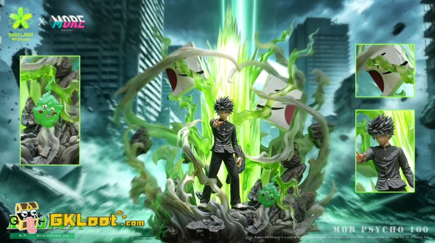 Sakura & More Studio Mob Psycho 100 Kageyama Shigeo Statue w/ LED - View 8 Sakura & More Studio Mob Psycho 100 Kageyama Shigeo Statue w/ LED - View 8