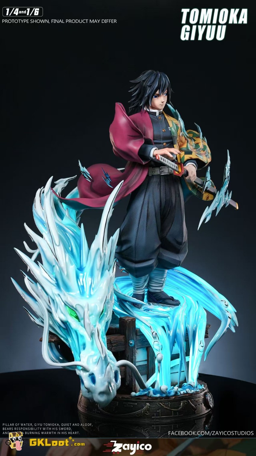 Zayico Studio Demon Slayer Tomioka Giyuu Statue w/ LED - View 6 Zayico Studio Demon Slayer Tomioka Giyuu Statue w/ LED - View 6