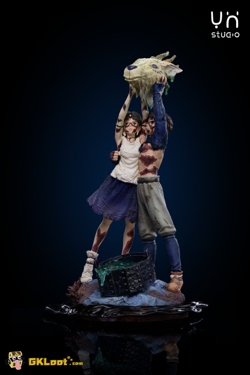 YH Studio Princess Mononoke San & Ashitaka Statue - View 3 YH Studio Princess Mononoke San & Ashitaka Statue - View 3