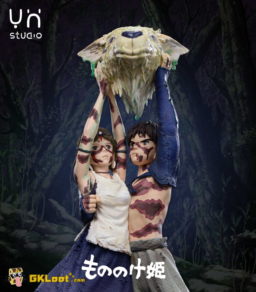 YH Studio Princess Mononoke San & Ashitaka Statue - View 2 YH Studio Princess Mononoke San & Ashitaka Statue - View 2