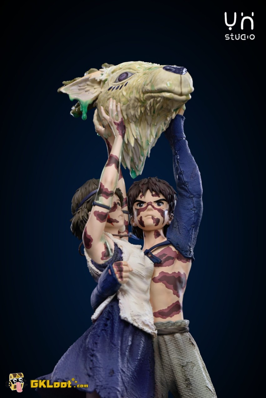 YH Studio Princess Mononoke San & Ashitaka Statue - View 4 YH Studio Princess Mononoke San & Ashitaka Statue - View 4
