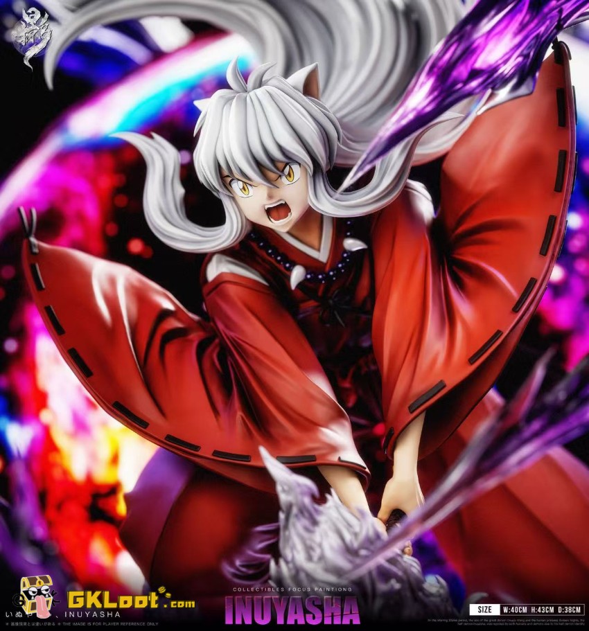 Lue Ying Studio Inuyasha Inuyasha Statue w/ LED - View 6 Lue Ying Studio Inuyasha Inuyasha Statue w/ LED - View 6