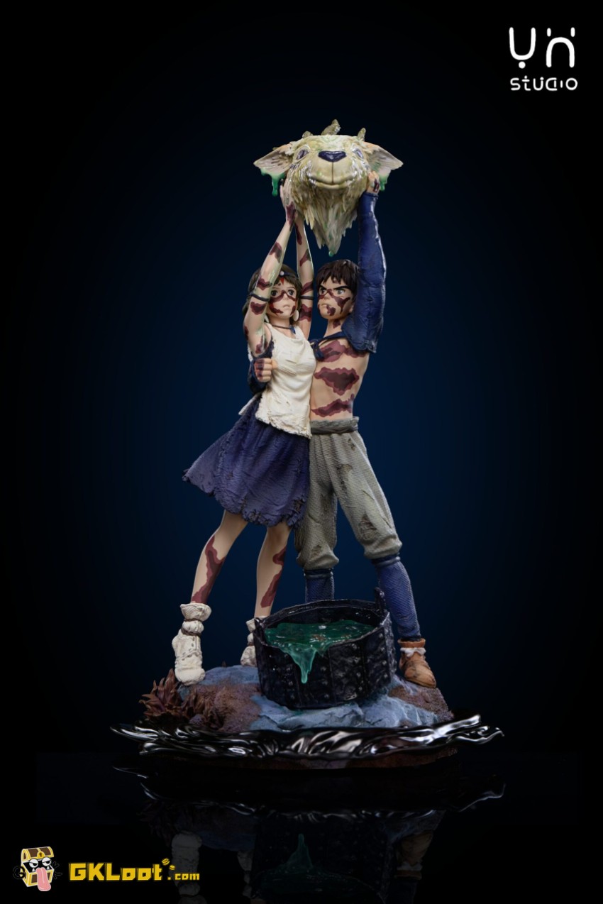 YH Studio Princess Mononoke San & Ashitaka Statue - View 7 YH Studio Princess Mononoke San & Ashitaka Statue - View 7