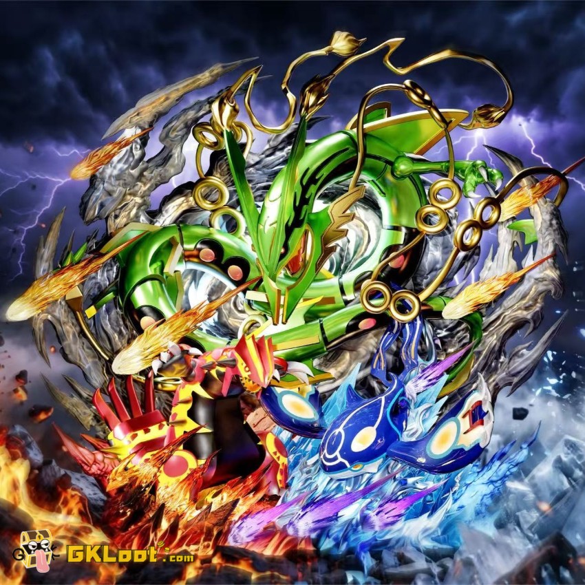 EMO Studio Pokémon Groudon & Rayquaza & Kyogre Statue - View 1 EMO Studio Pokémon Groudon & Rayquaza & Kyogre Statue - View 1