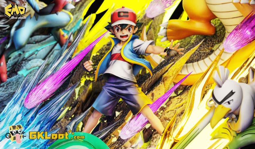 EMO Studio Pokémon Ash Ketchum Statue w/ LED - View 7 EMO Studio Pokémon Ash Ketchum Statue w/ LED - View 7