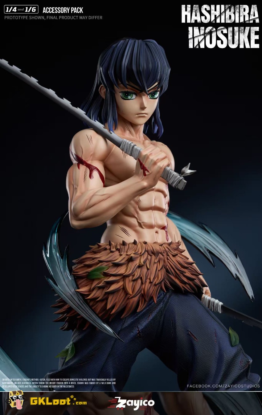 Zayico Studio 1/4 & 1/6 Demon Slayer Hashibira Inosuke Statue - View 11 Zayico Studio 1/4 & 1/6 Demon Slayer Hashibira Inosuke Statue - View 11