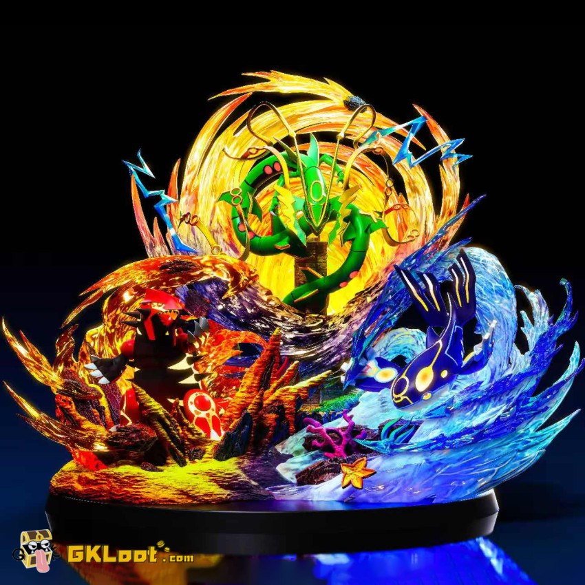 GuGu Studio Pokémon Groudon & Rayquaza & Kyogre Statue w/ LED - View 1 GuGu Studio Pokémon Groudon & Rayquaza & Kyogre Statue w/ LED - View 1