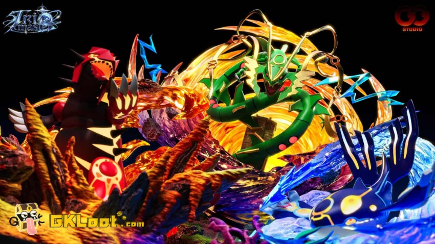 GuGu Studio Pokémon Groudon & Rayquaza & Kyogre Statue w/ LED - View 8 GuGu Studio Pokémon Groudon & Rayquaza & Kyogre Statue w/ LED - View 8