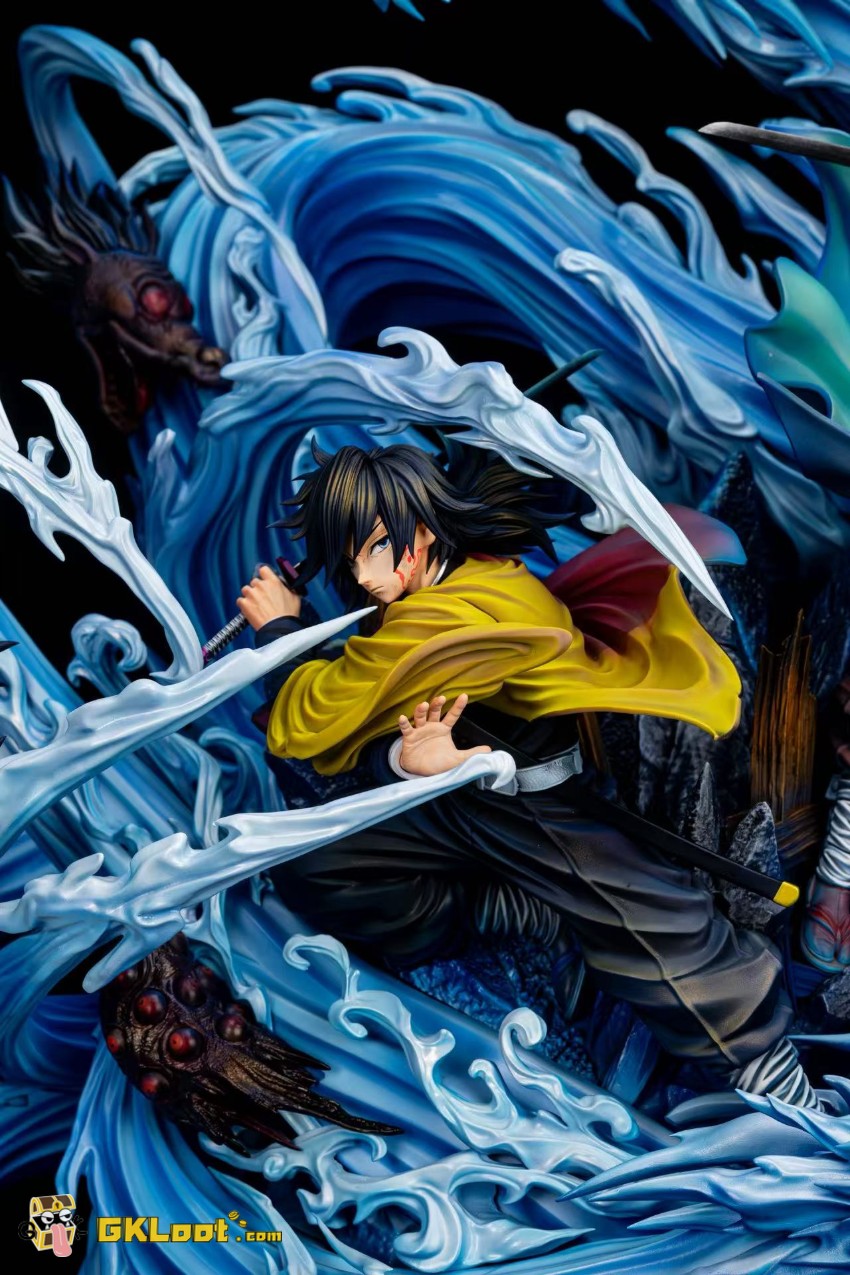 RAYCO ATOLL Studio 1/6 Demon Slayer Tanjiro Kamado & Giyu Tomioka Statue w/ LED - View 4 RAYCO ATOLL Studio 1/6 Demon Slayer Tanjiro Kamado & Giyu Tomioka Statue w/ LED - View 4
