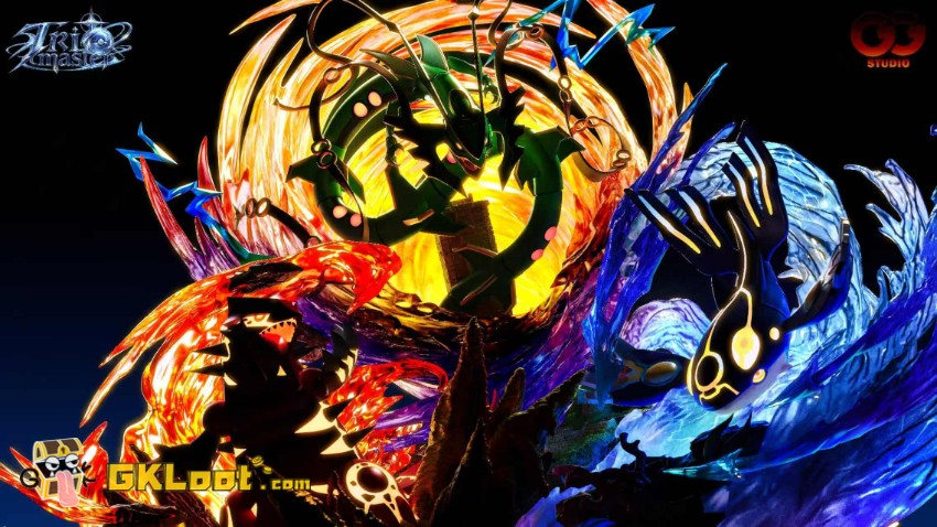 GuGu Studio Pokémon Groudon & Rayquaza & Kyogre Statue w/ LED - View 9 GuGu Studio Pokémon Groudon & Rayquaza & Kyogre Statue w/ LED - View 9