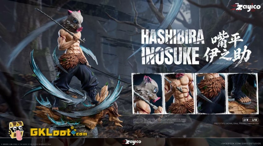 Zayico Studio 1/4 & 1/6 Demon Slayer Hashibira Inosuke Statue - View 4 Zayico Studio 1/4 & 1/6 Demon Slayer Hashibira Inosuke Statue - View 4