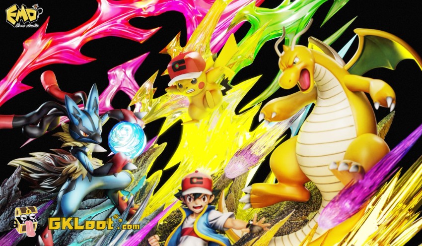 EMO Studio Pokémon Ash Ketchum Statue w/ LED - View 8 EMO Studio Pokémon Ash Ketchum Statue w/ LED - View 8