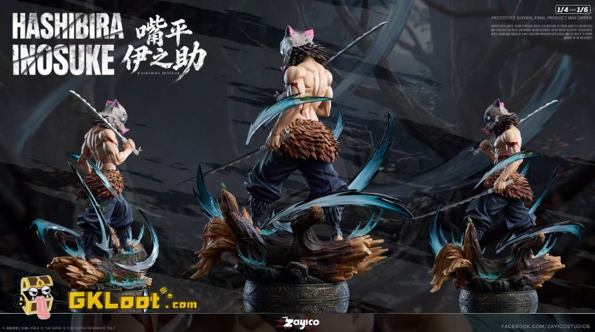 Zayico Studio 1/4 & 1/6 Demon Slayer Hashibira Inosuke Statue - View 3 Zayico Studio 1/4 & 1/6 Demon Slayer Hashibira Inosuke Statue - View 3