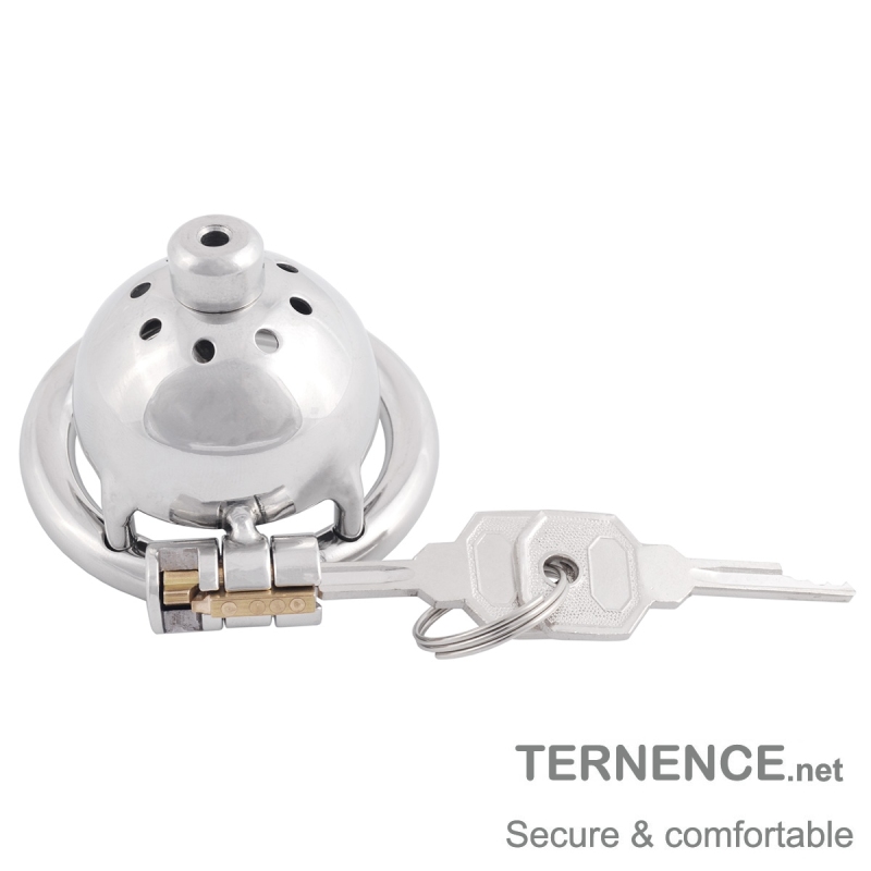 TERNENCE Stainless Steel Male Chastity Device Male Virginity Lock Cock Cage with Tube
