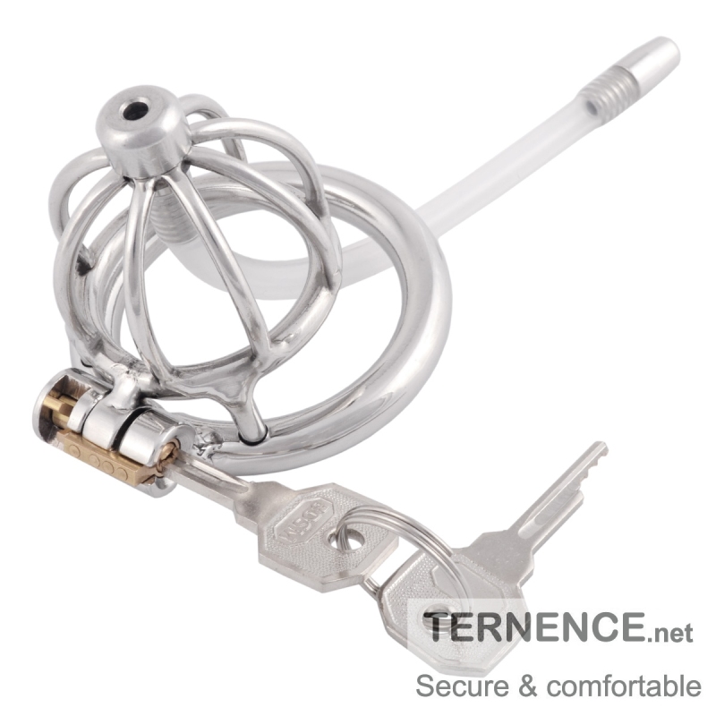 TERNENCE Metal Male Chastity Device Steel Stainless Cock Cage Sex Toy Ring with Tube