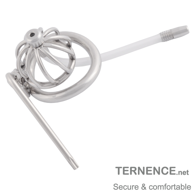 TERNENCE Male Cock Cage Super Small Male Locked Cage Sex Toy with Urethral Tube
