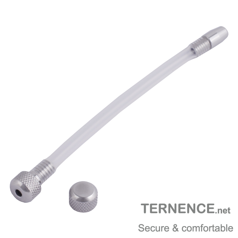 TERNENCE Male Stainless Steel Chastity Cock Cage Accessories Universal 8mm Silicone Tubing with a Perforated nut + a Non-Hole Nutt (Q15)