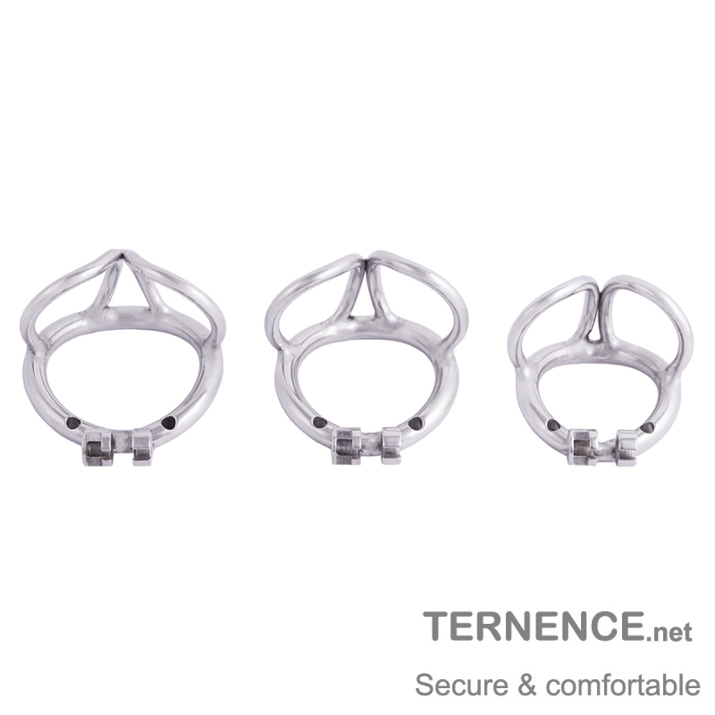 TERNENCE Male Cock Cage Base Ring Ergonomic Design Stainless Steel Chastity Device Closed Ring with Scrotal Splitter
