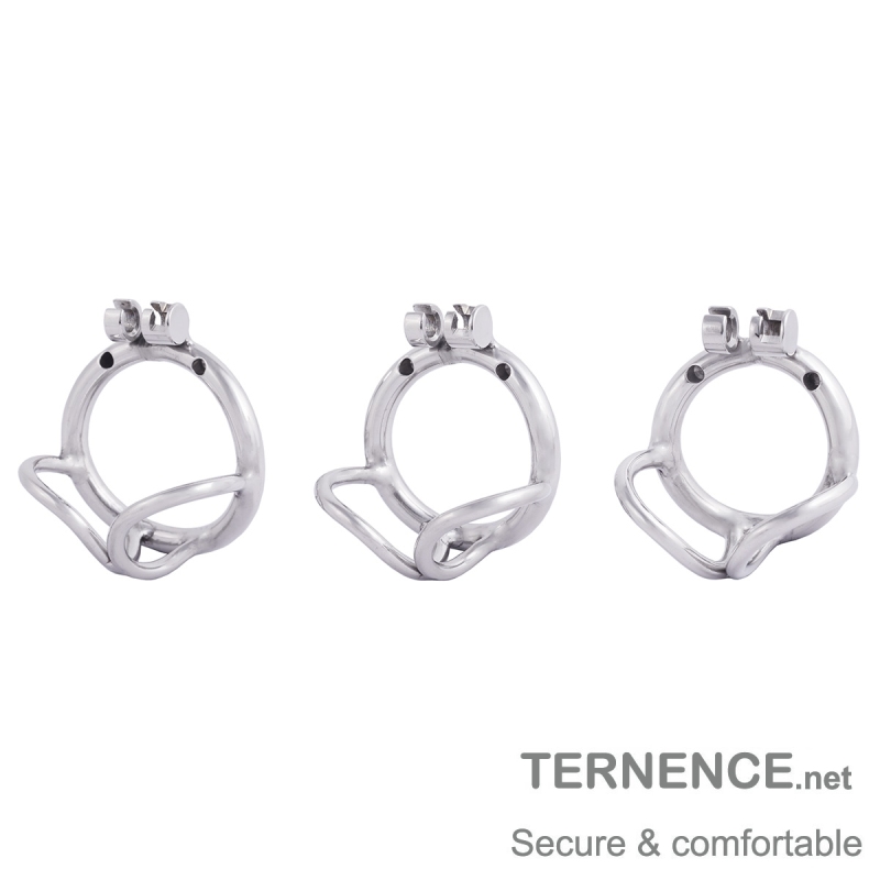 TERNENCE Male Cock Cage Base Ring Ergonomic Design Stainless Steel Chastity Device Closed Ring with Scrotal Splitter
