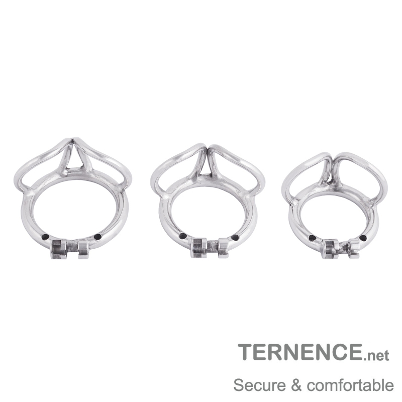 TERNENCE Male Chastity Cage Base Ring 304 Stainless Steel Cage Closed Ring with Scrotal Splitter