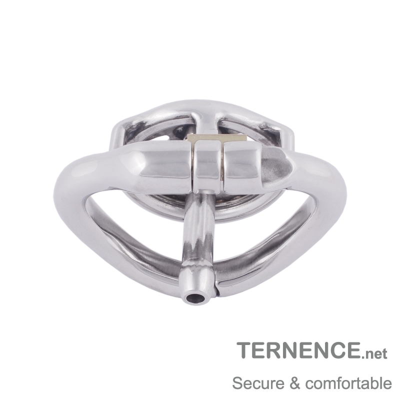 TERNENCE Mens Chastity Cages Ergonomic Design Hinged Ring Short Cage with Steel Urinary Catheter