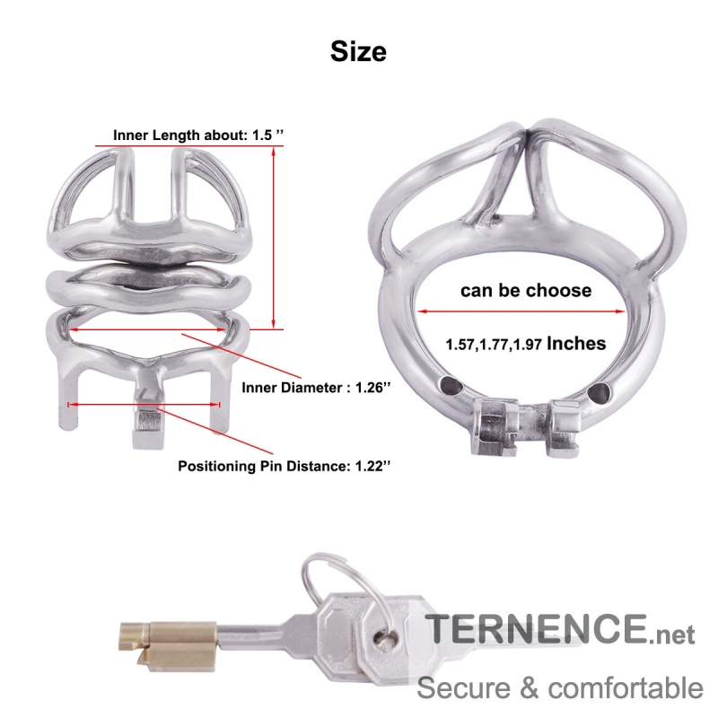 TERNENCE Comfortably Men Chastity Lock Belt 304 Stainless Steel Cock Cage Sex Toy for Men