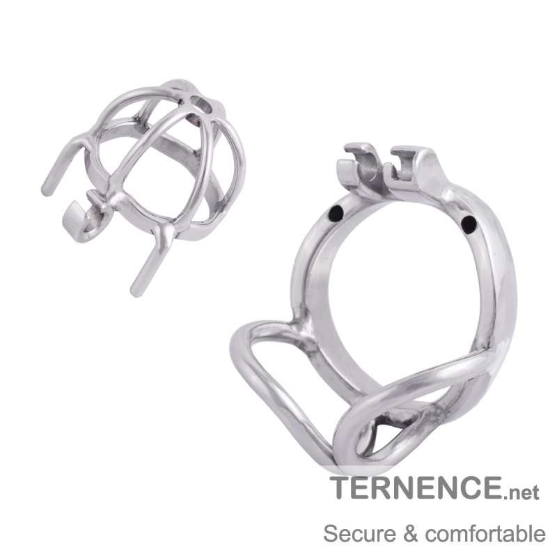 TERNENCE Small Chastity Devices Stainless Steel Men Cock Cage with Ergonomic Design Splitter Base Ring for Men Adult Game Sex Toy