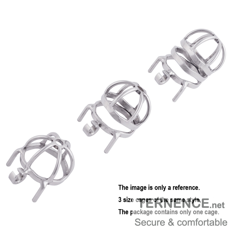 TERNENCE Male Cock Cage Stainless Steel Chastity Device, Comfortable Male Cock Cage Adult Game Sex Toy