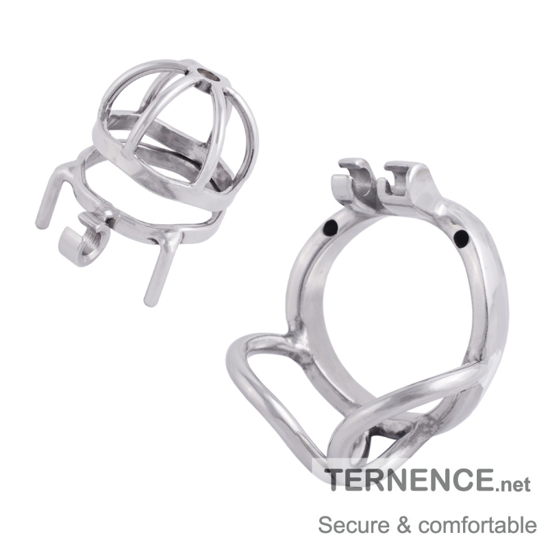TERNENCE Male Cock Cage Chastity Device Stainless Steel Comfortable Ergonomic Design Closed Ring Cock Cage (only cages do not include rings and locks)