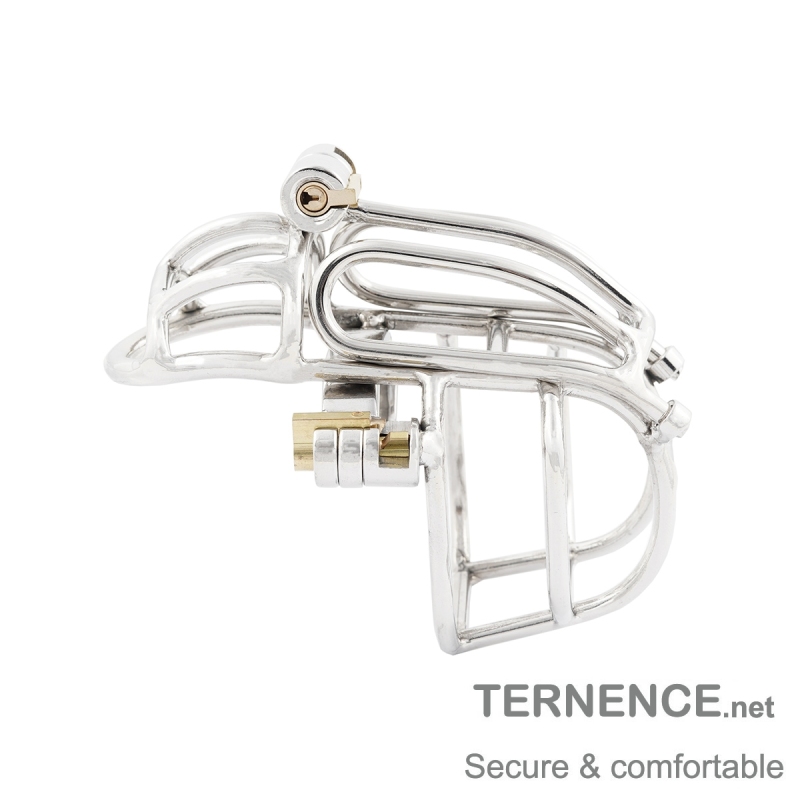 TERNENCE Male Chastity Device Stainless Steel Cock Cage Easy to Wear Male Virginity Lock Chastity Belt