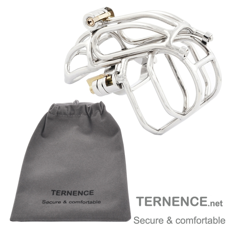 TERNENCE Male Chastity Device Stainless Steel Cock Cage Easy to Wear Male Virginity Lock Chastity Belt