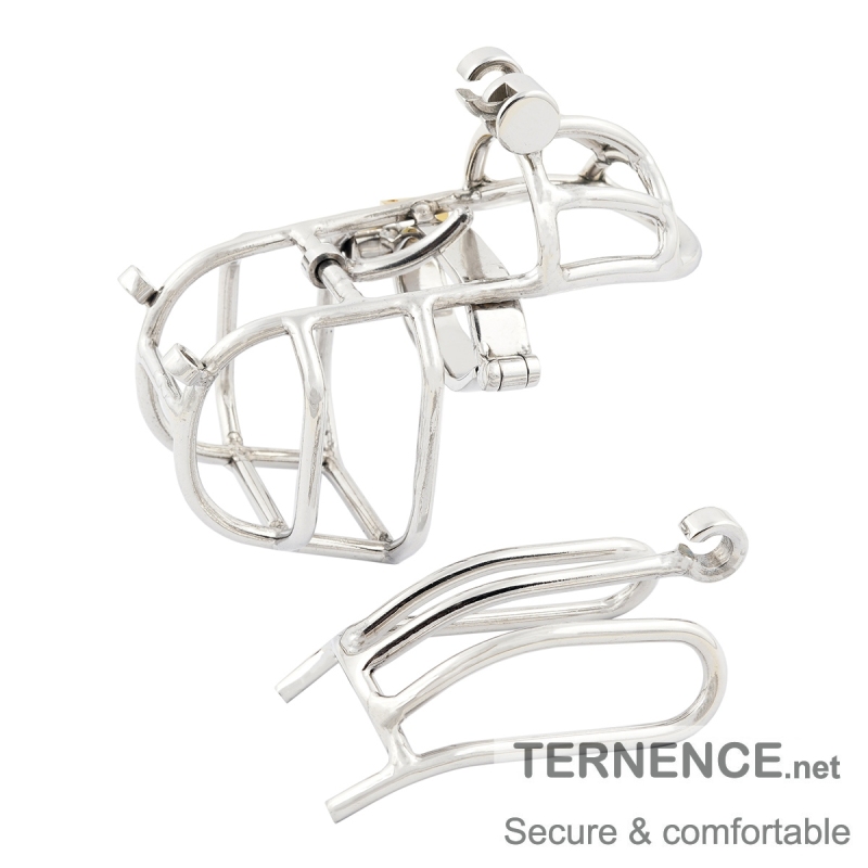 TERNENCE Male Chastity Device Stainless Steel Cock Cage Easy to Wear Male Virginity Lock Chastity Belt with PA Puncture