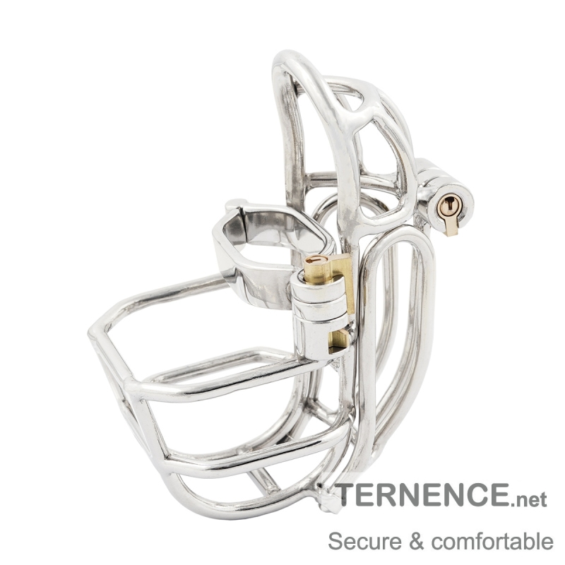 TERNENCE Male Chastity Device Stainless Steel Cock Cage Easy to Wear Male Virginity Lock Chastity Belt