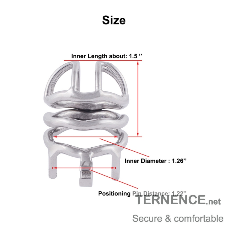 TERNENCE Comfortably Men Chastity Lock Belt 304 Stainless Steel Cock Cage (only cages do not include rings and locks)
