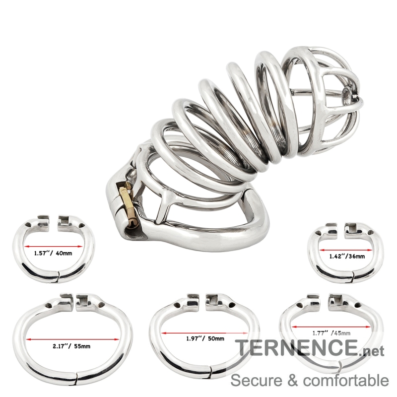 TERNENCE Chastity Device Male Cage Stainless Steel Long Section of The cage Men Chastity Lock