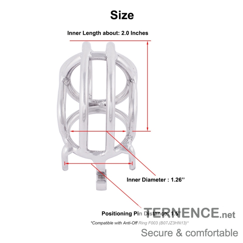 TERNENCE Ergonomic Design Chastity Device 304 Steel Stainless Male Virginity Lock for Hinged Ring (only cages do not include rings and locks)