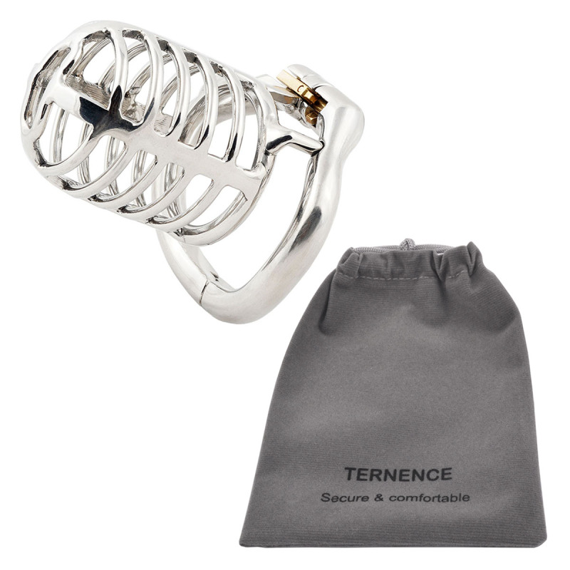 TERNENCE Long Size Men's Metal Chastity Device Ergonomic Design Hinged Ring Cock Cage Penis Lock Adult Game Sex Toys
