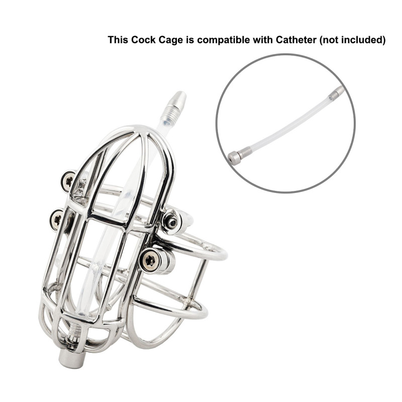 TERNENCE Large Detachable Male Chastity Device Steel Stainless Cock Cage with PA Puncture SM Penis Exercise Sex Toys