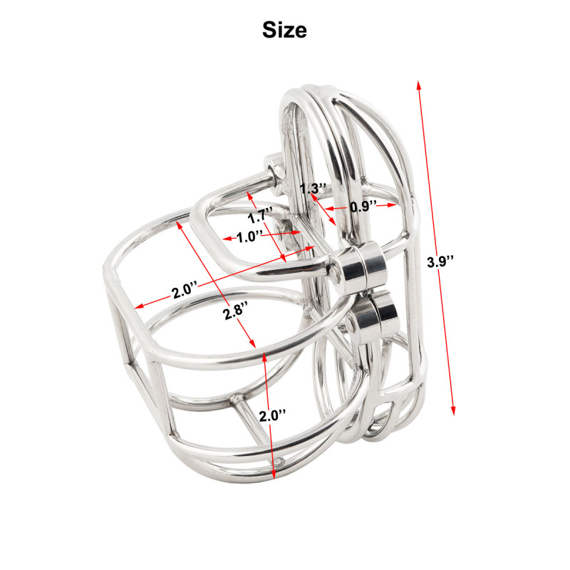 TERNENCE Large Detachable Male Chastity Device Steel Stainless Cock Cage Penis Ring Lock Adult Game Sex Toy