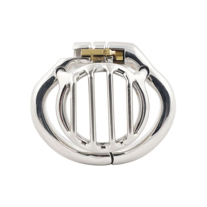 TERNENCE Male Flat Chastity Cock Cage Super Short Stealth Lock Chastity Belt for Hinged Ring (only cages do not include rings and locks)