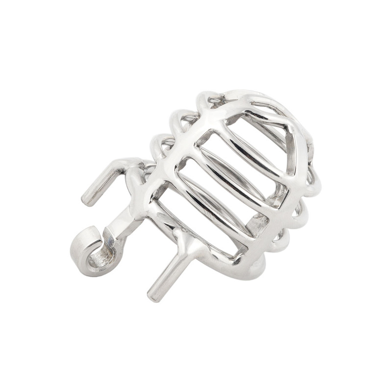 TERNENCE Medium Size Metal Male Chastity Device Ergonomic Design Hinged Ring Cock Cage Penis Lock for Hinged Ring (only cages do not include rings and locks)