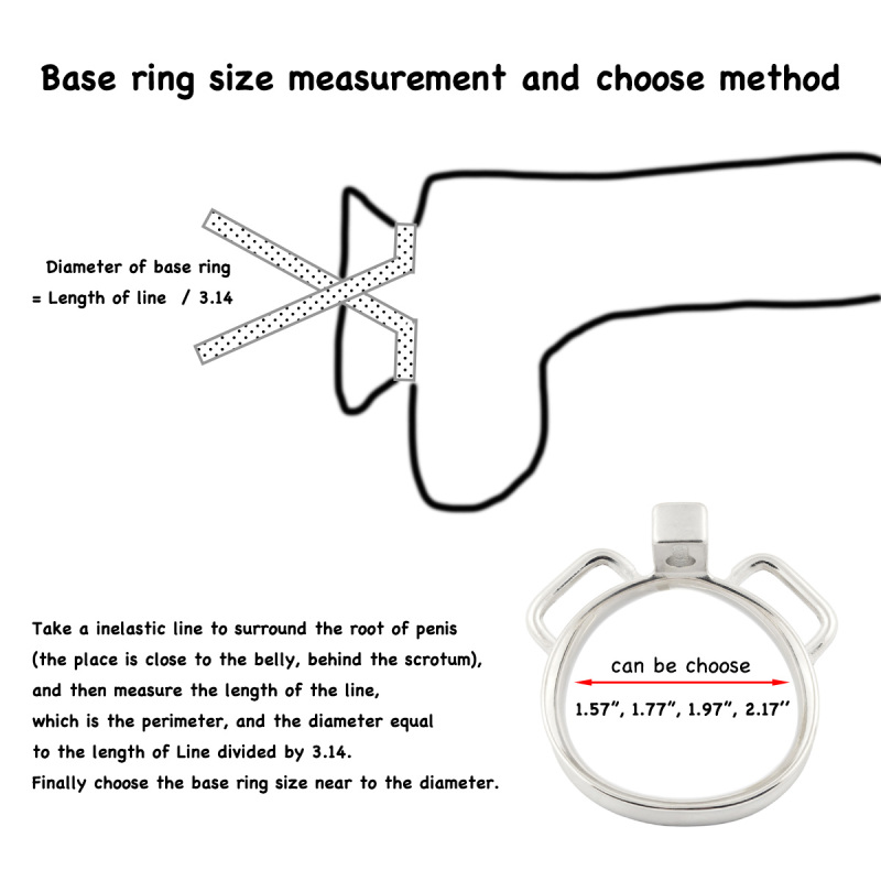 Male Short Sissy Chastity Device Base Ring Attachable Belt Stainless Steel Men's Virginity Lock