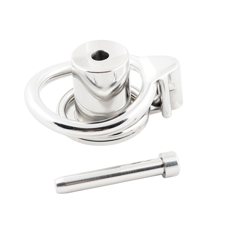 Male Cock Cage Negative Flat Extreme Small Chastity Device with Stainless Steel Catheter (Not include rings and locks)